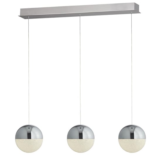 Marbles LED 3 Lights Bar Ceiling Pendant Light In Chrome