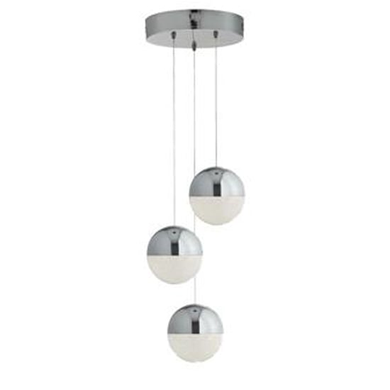 Photo of Marbles led 3 lights multi drop pendant light in chrome