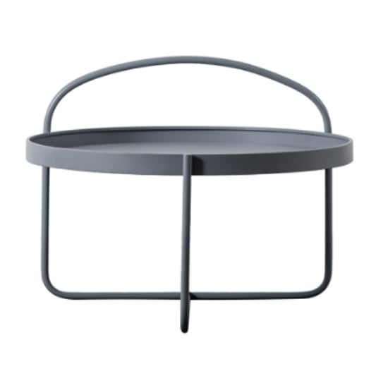 Marbury Metal Round Coffee Table In Grey