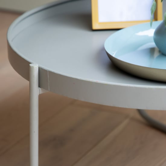 Marbury Metal Round Coffee Table In Grey