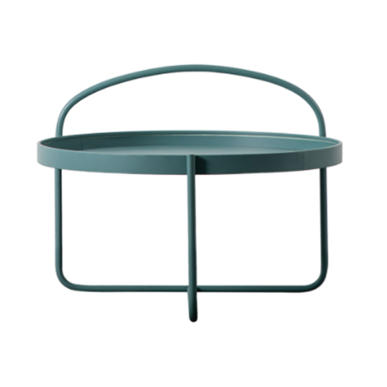 Marbury Metal Round Coffee Table In Teal
