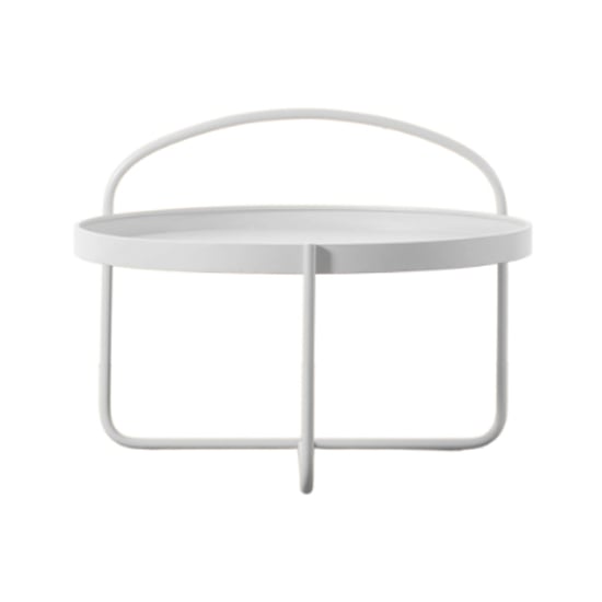 Marbury Round Metal Coffee Table In White_2