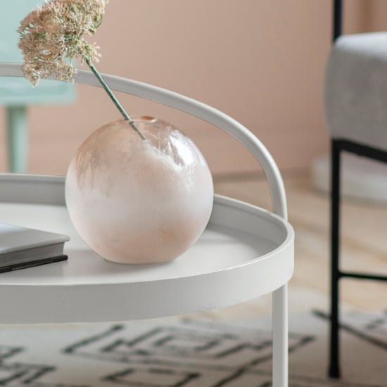 Marbury Metal Round Coffee Table In White