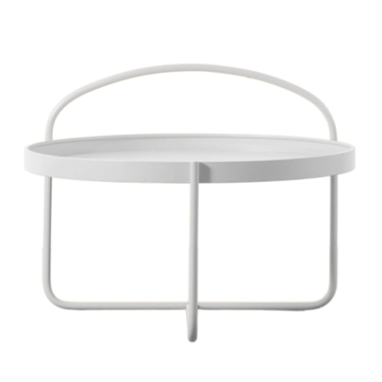 Marbury Round Metal Coffee Table In White_3