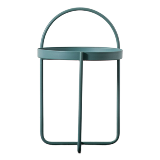 Marbury Metal Round Side Table In Teal