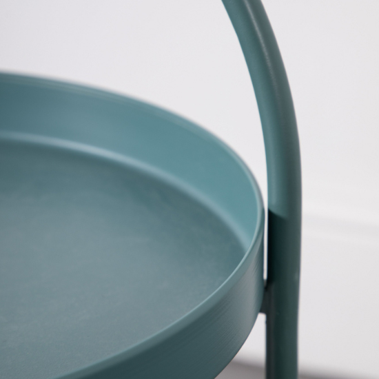 Marbury Metal Round Side Table In Teal