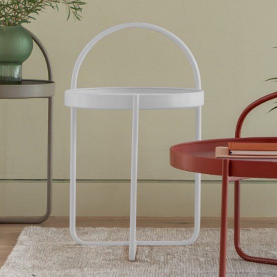 Read more about Marbury metal round side table in white