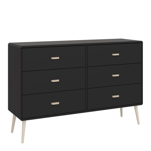 Read more about Marc wooden chest of 6 drawers in black