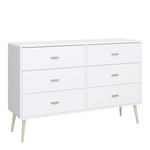 Marc Wooden Chest Of 6 Drawers In Pure White thumbnail