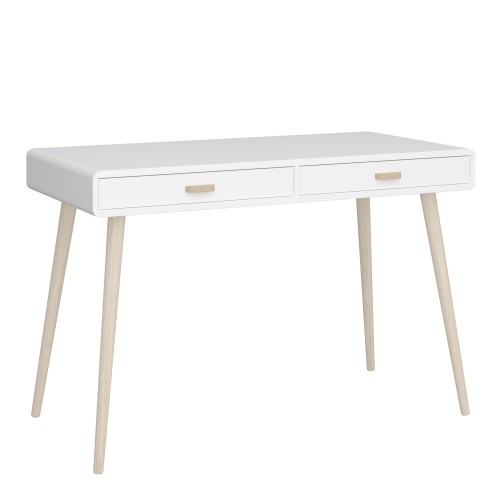 Read more about Marc wooden laptop desk with 2 drawers in pure white