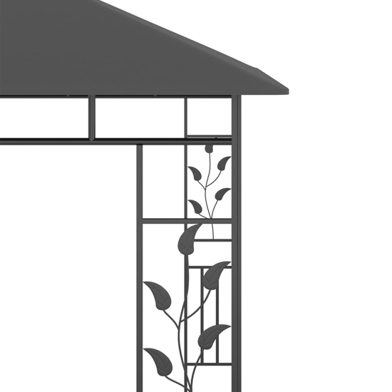 Marcel 3m x 3m Gazebo In Anthracite With Net And LED Lights