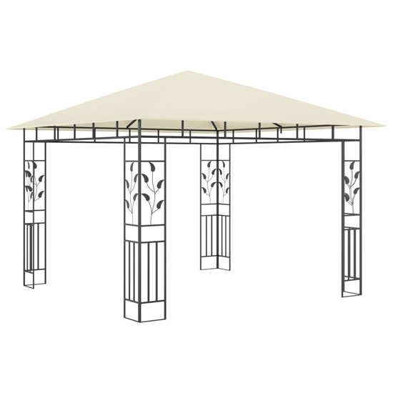 Marcel 3m x 3m Gazebo In Cream With Net And LED Lights