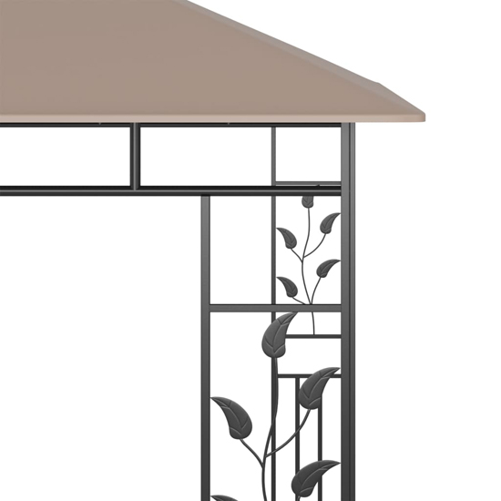 Marcel 3m x 3m Gazebo In Taupe With Net And LED Lights