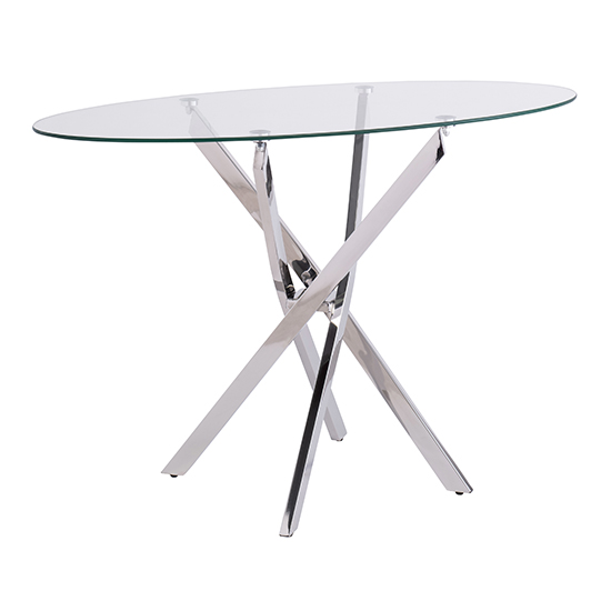 Marcel Oval Clear Glass Console Table With Chrome Legs Furniture in Fashion