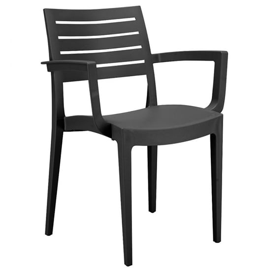 Product photograph of Marcel Polypropylene Firenze Arm Chair In Anthracite from Furniture in Fashion