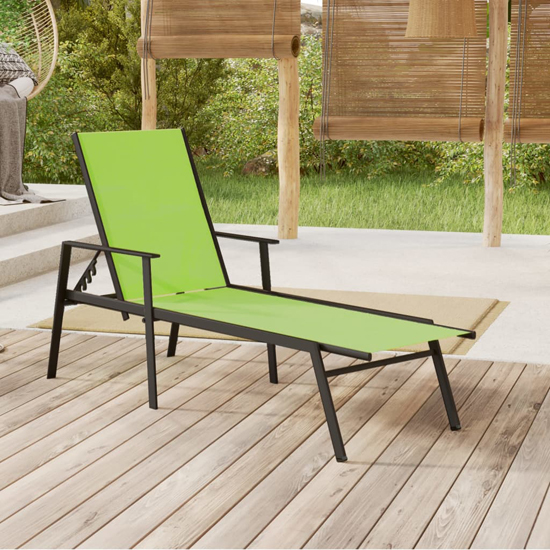 Product photograph of Marcel Steel Sun Lounger With Textilene Fabric Seat In Green from Furniture in Fashion