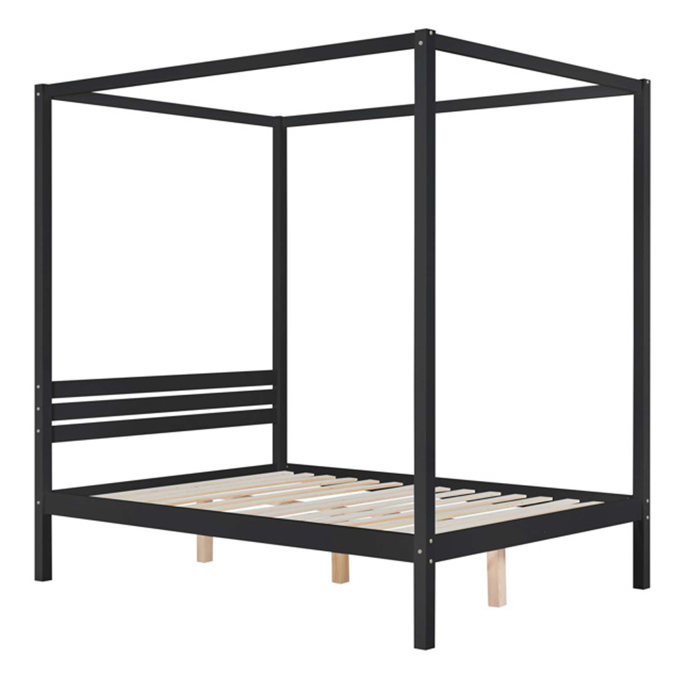 Marcia Wooden Double Bed In Black