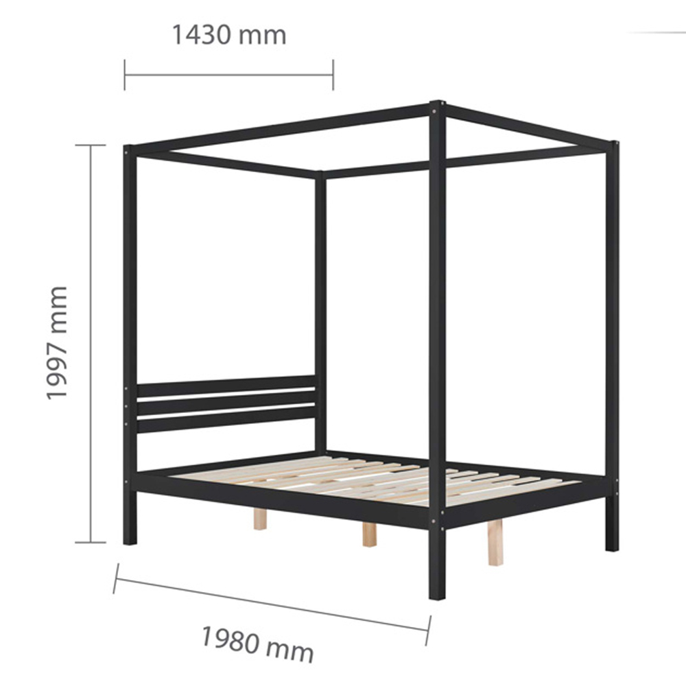 Marcia Wooden Double Bed In Black