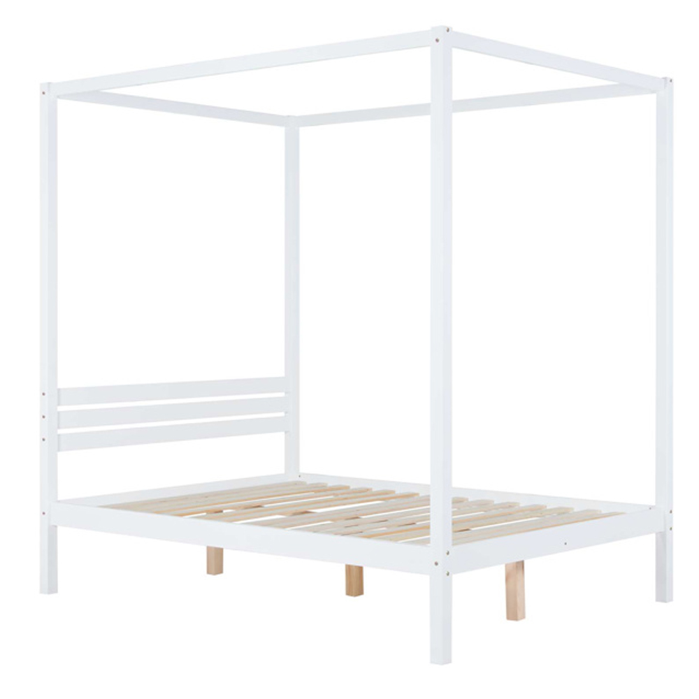 Marcia Wooden Double Bed In White