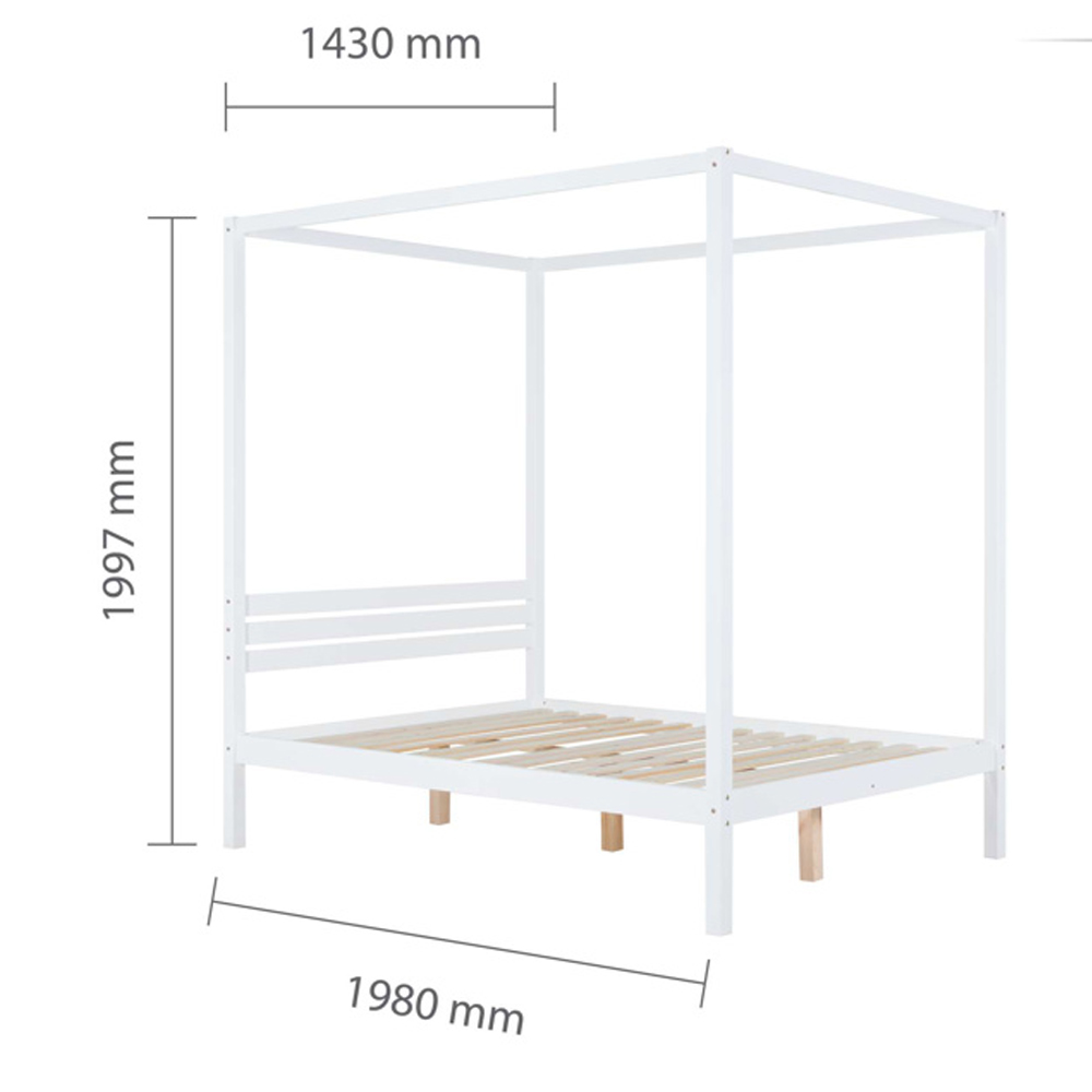Marcia Wooden Double Bed In White