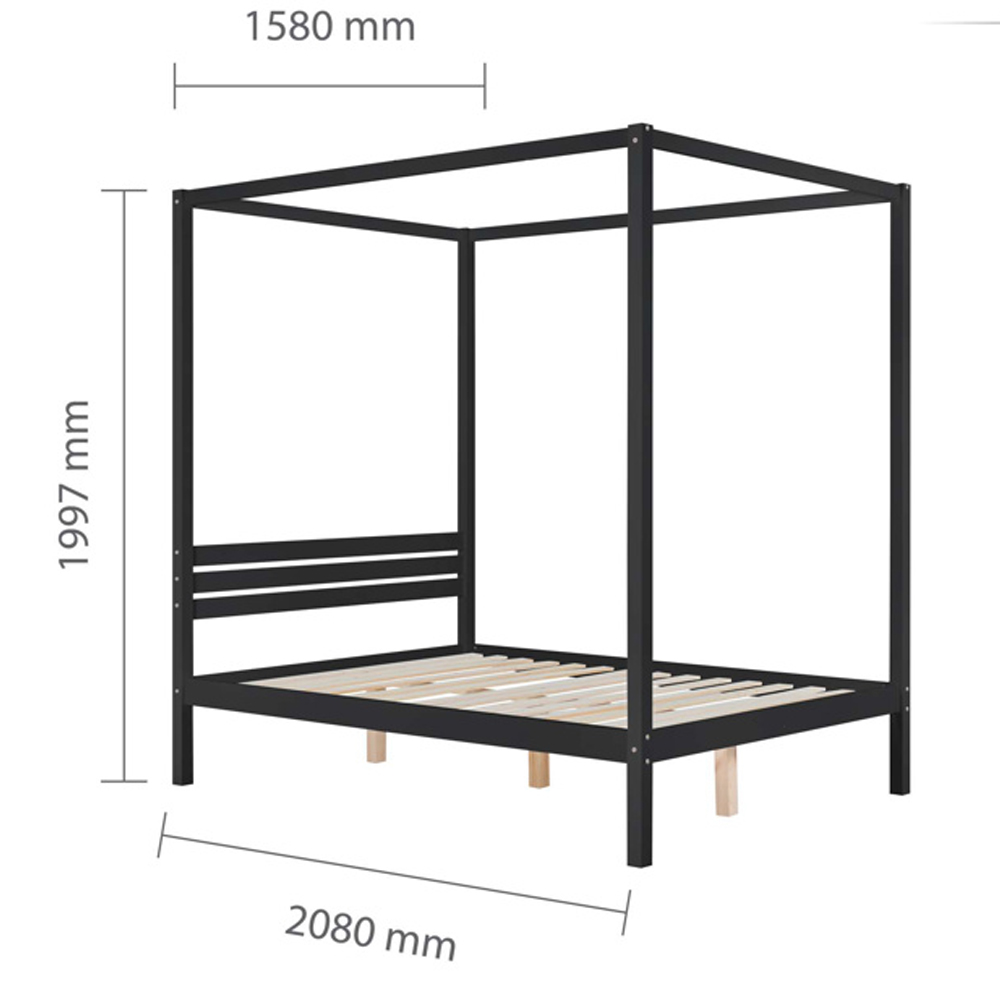 Marcia Wooden King Size Bed In Black