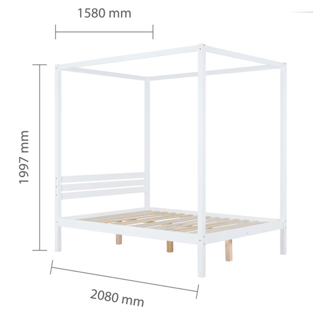 Marcia Wooden King Size Bed In White