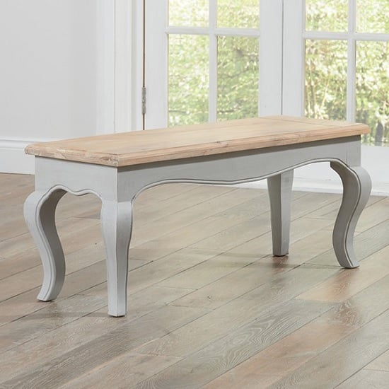 Marco Wooden Dining Bench In Acacia And Grey