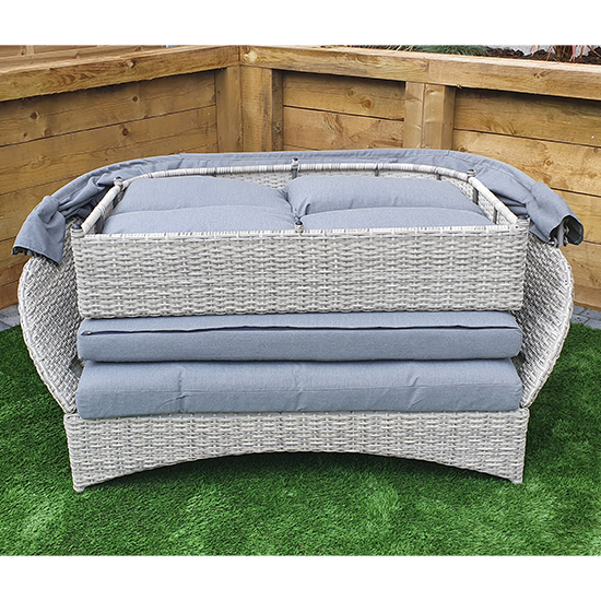 Maree Rattan Garden Daybed With Cushion In Grey