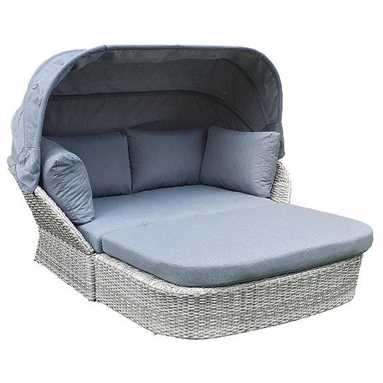 Maree Rattan Garden Daybed With Cushion In Grey