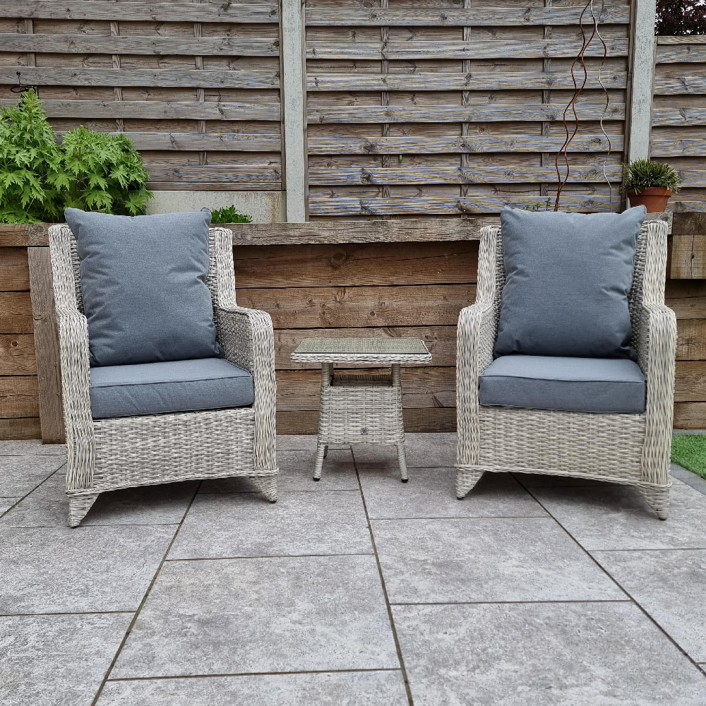 Maree Rattan Garden Lounge Set With Drinks Table In Grey