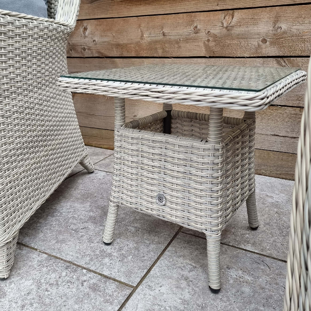 Maree Rattan Garden Lounge Set With Drinks Table In Grey