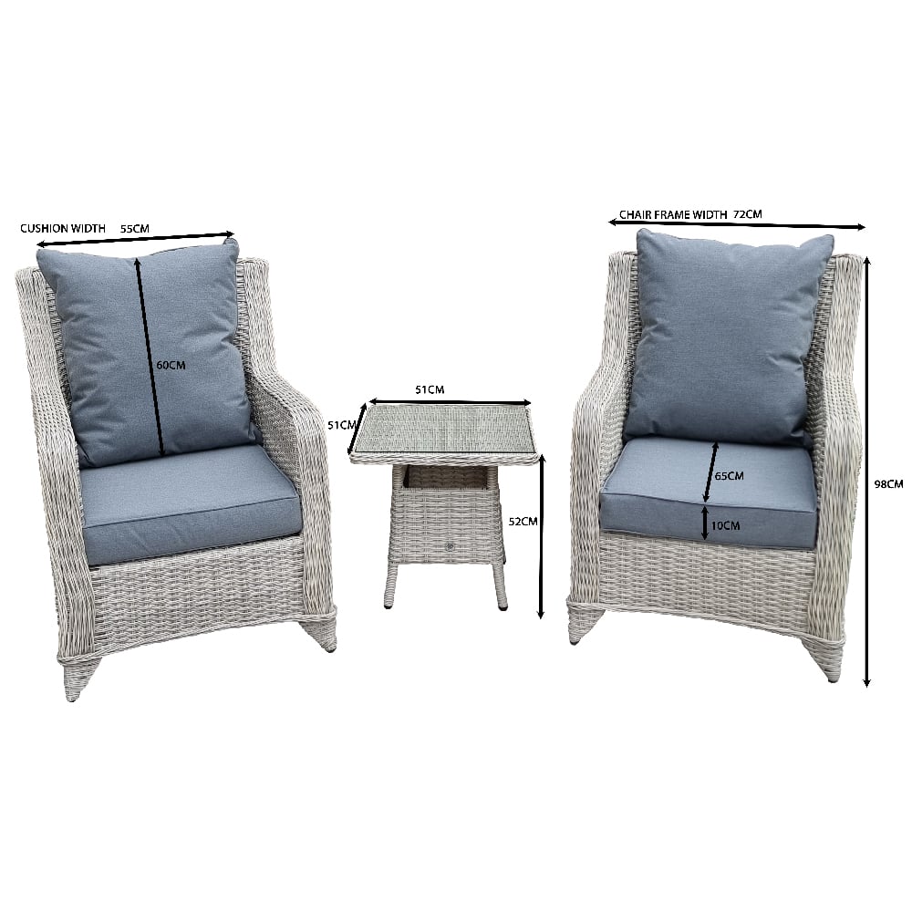 Maree Rattan Garden Lounge Set With Drinks Table In Grey