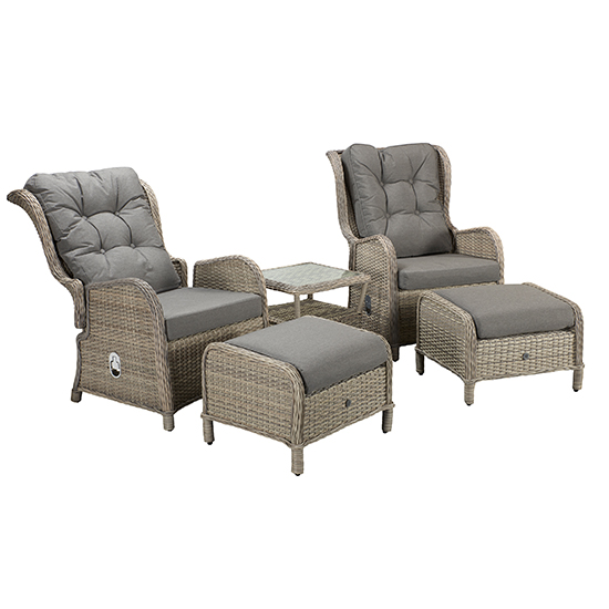 Maree Wicker Armchairs Set With Supper Table In Creamy Grey_3
