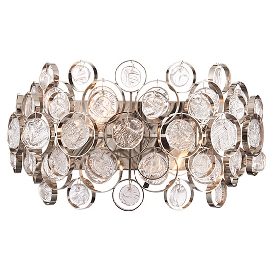 Product photograph of Marella 2 Lights Glass Medallions Wall Light In Bright Nickel from Furniture in Fashion