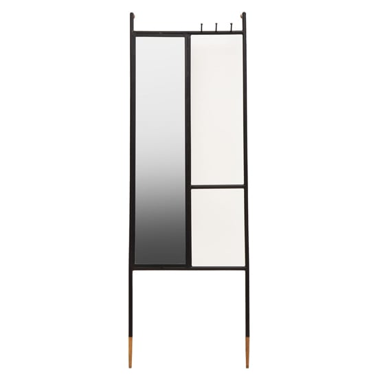 Product photograph of Maren Floor Mirror In Black Iron Frame from Furniture in Fashion