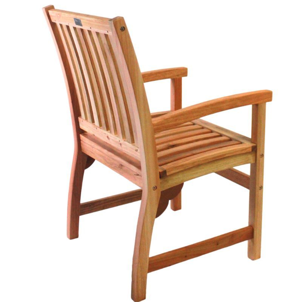 Marfa Garden Natural Wooden Armchairs In Pair