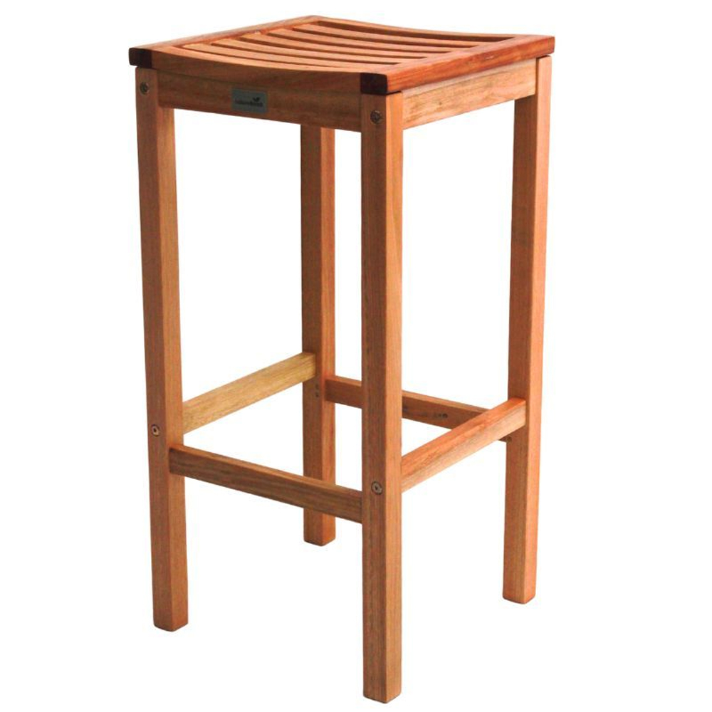 Marfa Natural Wooden High Stools Without Back In Pair