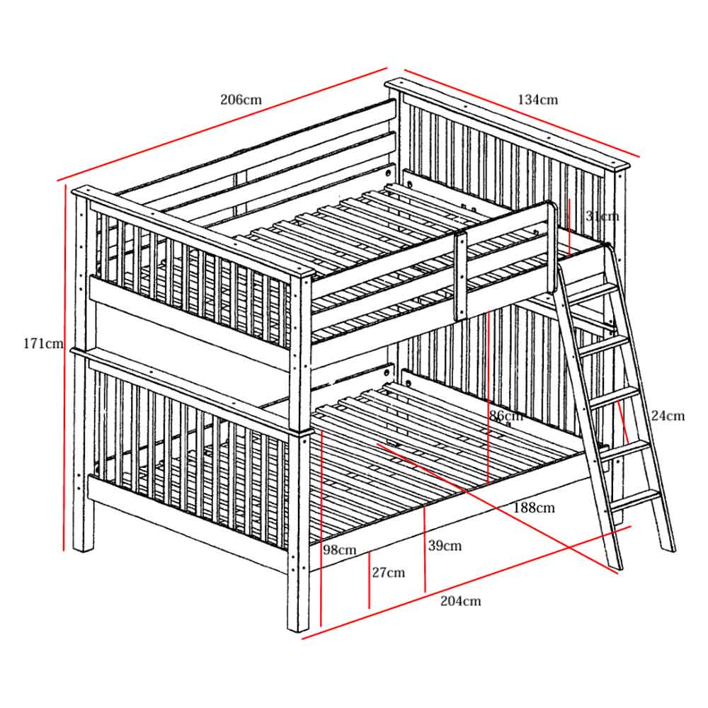 Marfa Wooden Bunk Bed In White