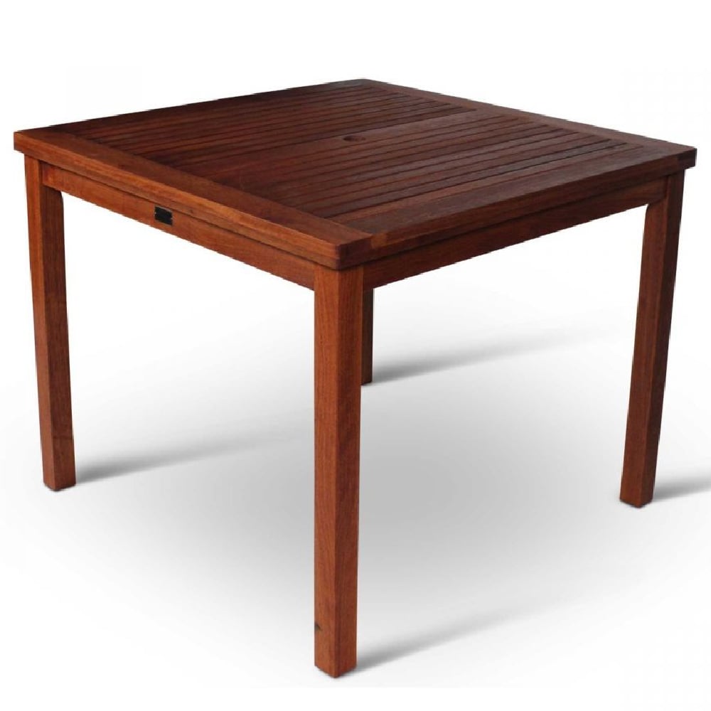 Product photograph of Marfa Wooden Outdoor Square Dining Table In Dark Brown from Furniture in Fashion