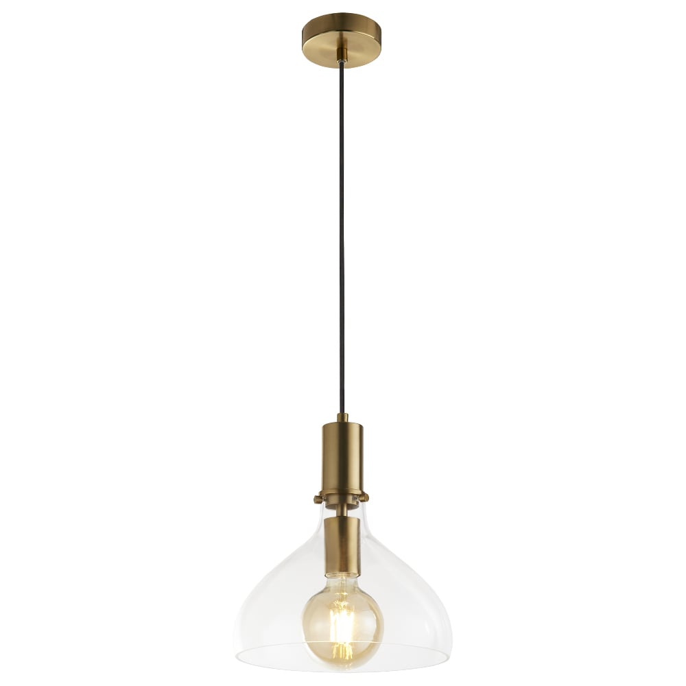 Read more about Margarita clear glass shade pendant light in brass
