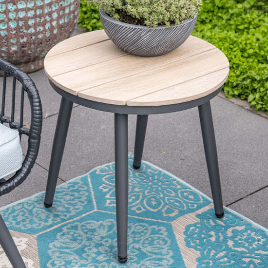 Product photograph of Margarita Wooden Side Table Round In Light Teak from Furniture in Fashion