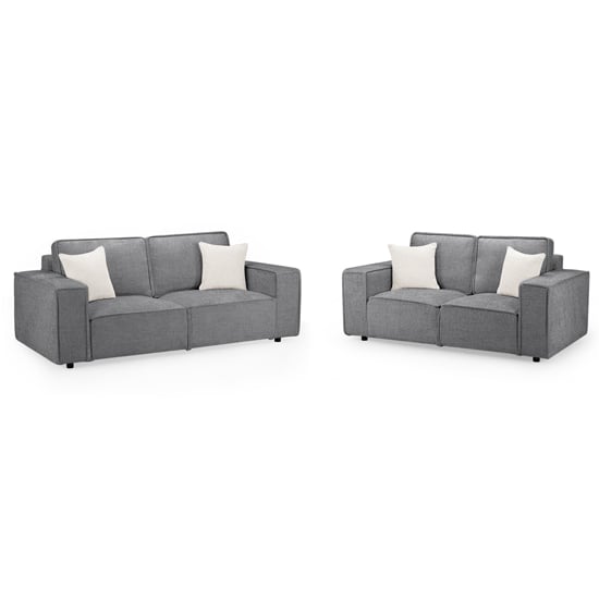 Product photograph of Maria Fabric 3 2 Seater Sofa Set In Slate from Furniture in Fashion