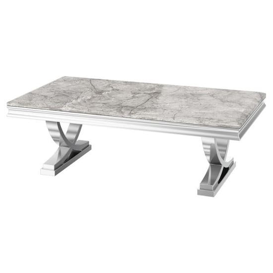 Photo of Madeley marble coffee table in light grey