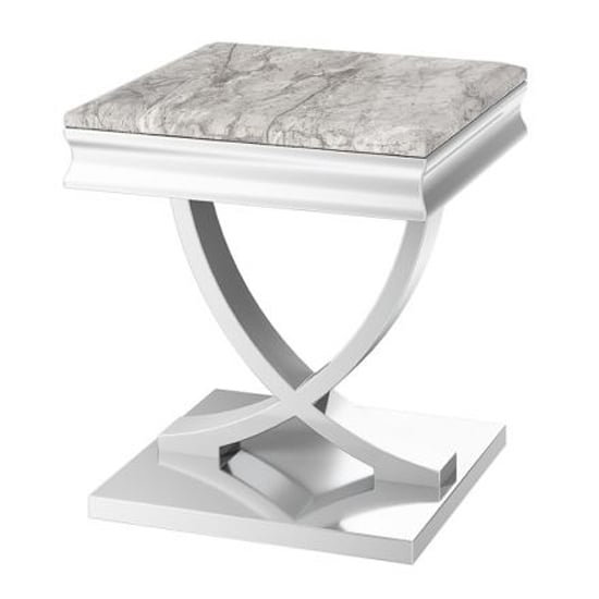 Photo of Madeley marble side table in light grey