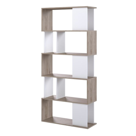 Maribor Open Bookcase 4 Shelves In Jackson Hickory And White