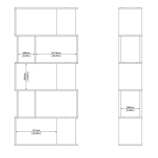 Maribor Open Bookcase 4 Shelves In Jackson Hickory And White