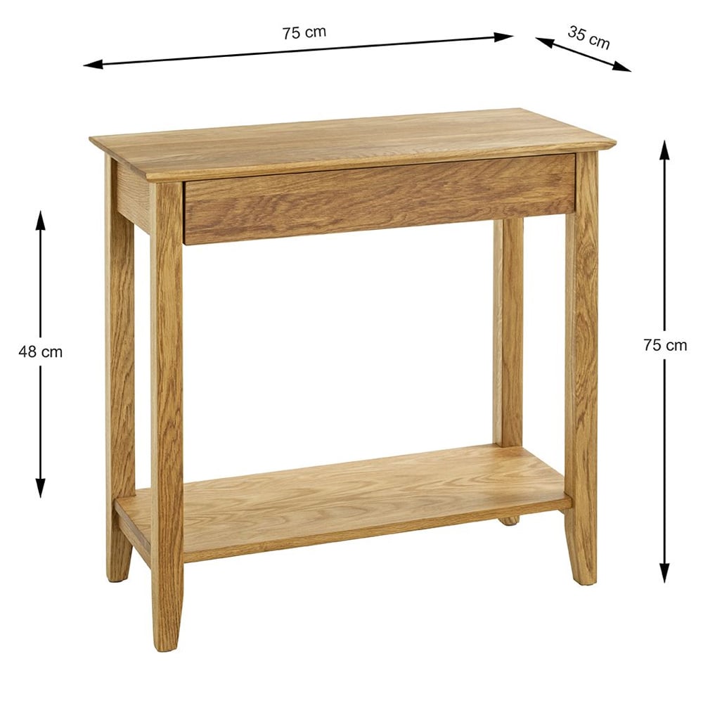 Maricopa Wooden Console Table With 1 Drawer In Oak