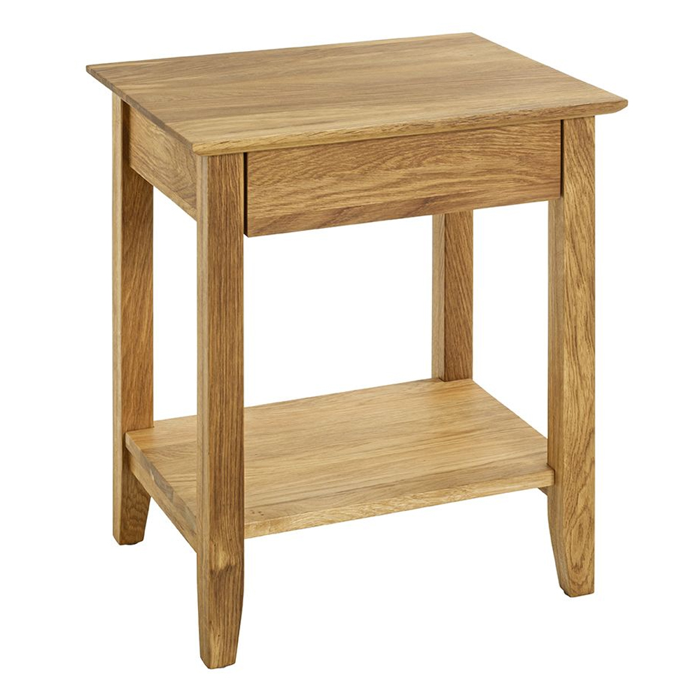 Maricopa Wooden End Table With 1 Drawer In Oak