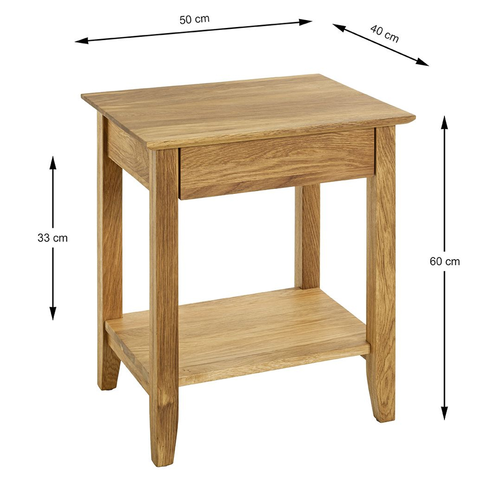 Maricopa Wooden End Table With 1 Drawer In Oak