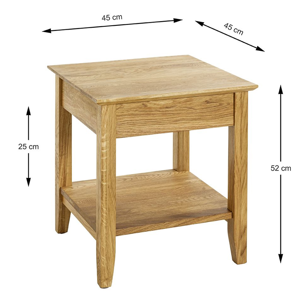 Maricopa Wooden End Table With Undershelf In Oak